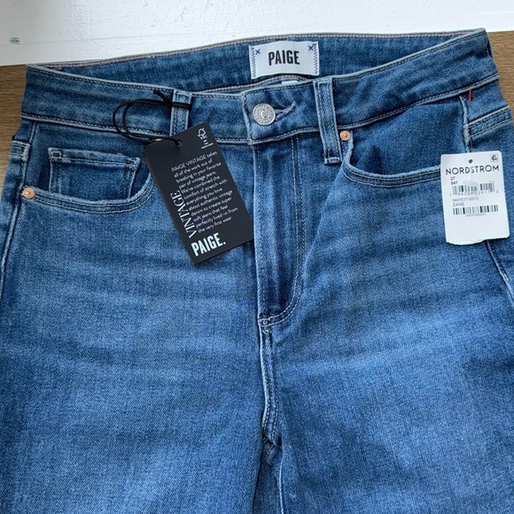PAIGE High-Rise Blue Vintage Laurel Canyon Bootcut Jeans size 27 inseam 32” NWT - Picture 3 of 8
